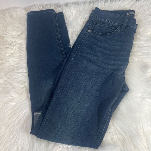 Express NWT Super Skinny Mid Rise Jeans Sz 4R - Picture 12 of 12